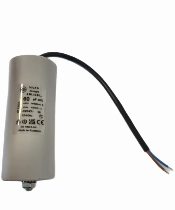 60uf Ducati Motor Run Capacitor 450v Twin Cable 416.10.61