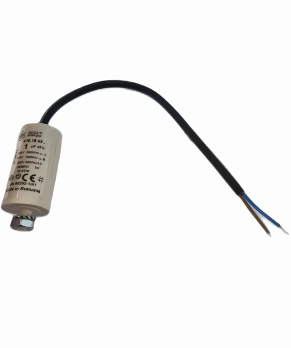 1uf Ducati Motor Run Capacitor 450v Twin Cable 416.15.69