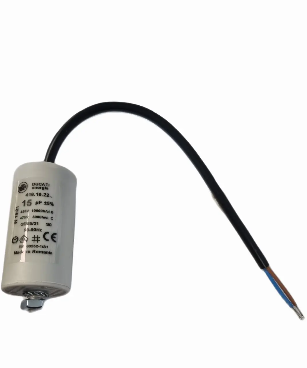 15uf Ducati Motor Run Capacitor 450v Twin Cable 416.10.22