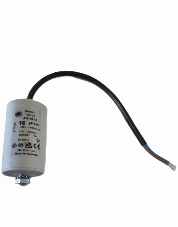 16uf Ducati Motor Run Capacitor 440v Twin Cable 416.10.23