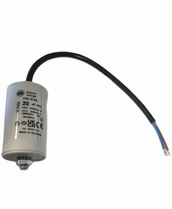 20uf Ducati Motor Run Capacitor 450v Twin Cable 416.10.25
