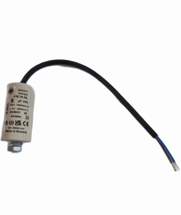 5uf Ducati Motor Run Capacitor 450v Twin Cable 416.10.08