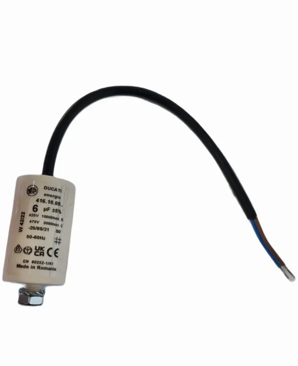 6uf Ducati Motor Run Capacitor 450v Twin Cable 416.10.09